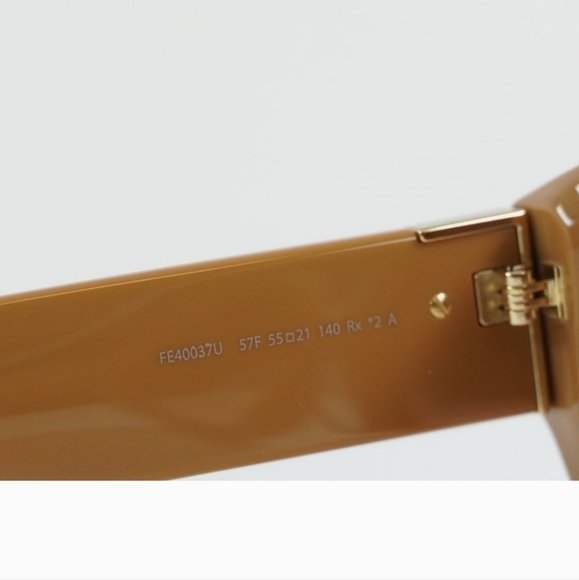 💯 NEW FENDI FE40037U 57F CAMEL BROWN PINK SUNGLASSES - Picture 6 of 10